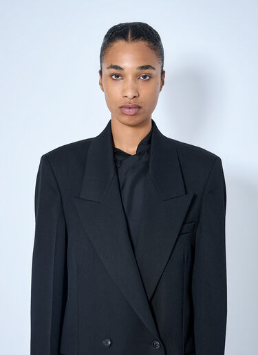 LN-CC® - RÓHE: Double Breasted Tailored Coat - Black RÓHE Double Breasted Tailored Coat Black roe0265022