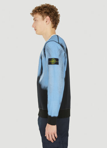 Stone Island 페인티드 로고 스웨트셔츠 블루 sto0150030
