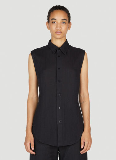 Eckhaus Latta Open Back Shirt Black eck0253004