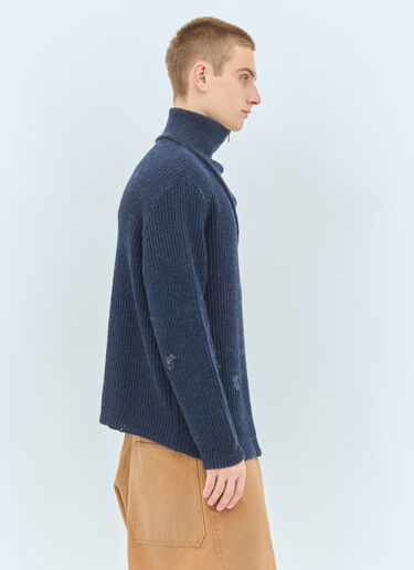 Maison Margiela Summer Shetland Knit Sweater Blue mla0158009
