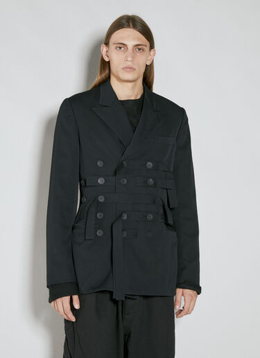 Yohji Yamamoto 스트래피 벨트 재킷 블랙 yoy0154004