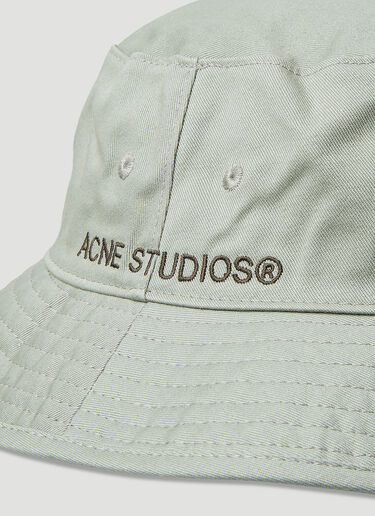 Acne Studios Logo Embroidery Bucket Hat Green acn0148053