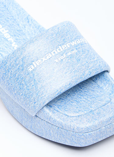 Alexander Wang Trompe L'oeil Denim Float Slides Blue awg0255045