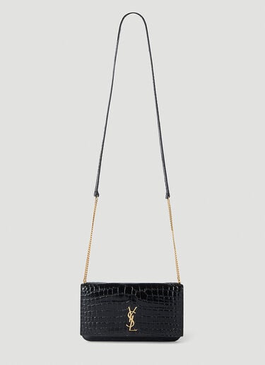 Saint Laurent Cassandre Phone Holder Black sla0251059