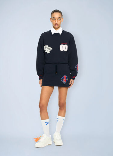 LN-CC® - Off-White: Royal Patch Crop Sweatshirt - Blue Off-White Royal Patch Crop Sweatshirt Blue ofw0264026