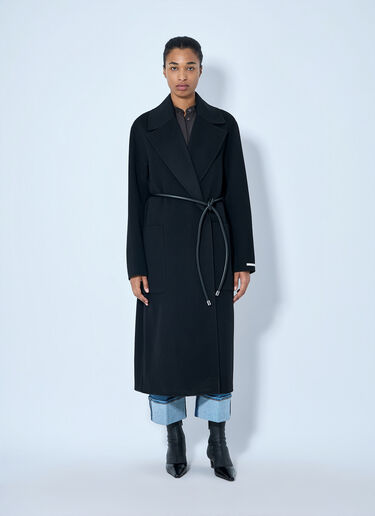 Sportmax Belted Wool Overcoat Black spx0265026
