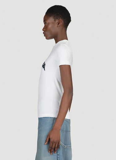 Balenciaga Fitted Logo Print T-Shirt White bal0254018