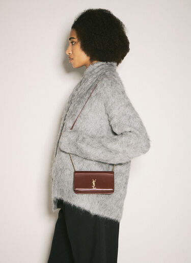 Saint Laurent Cassandre Phone Holder Burgundy sla0258018
