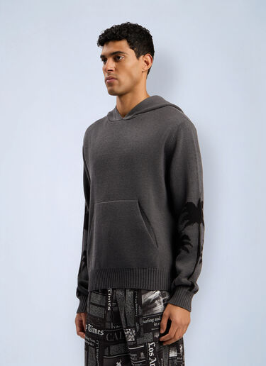Back Palms Knit Hooded Sweatshirt Palm Angels Back Palms Knit Hooded Sweatshirt Grey pma0162060