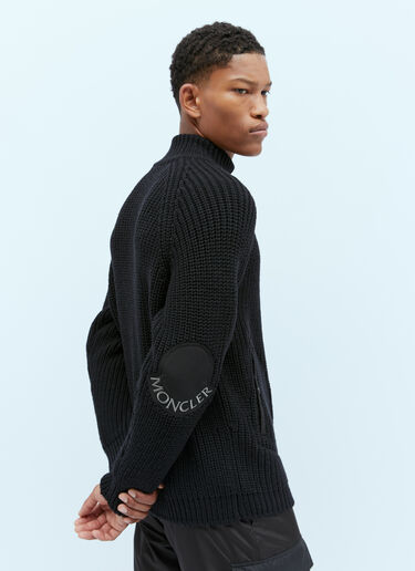 Moncler x Pharrell Williams T 넥 울 니트 스웨터 블랙 mpw0354009