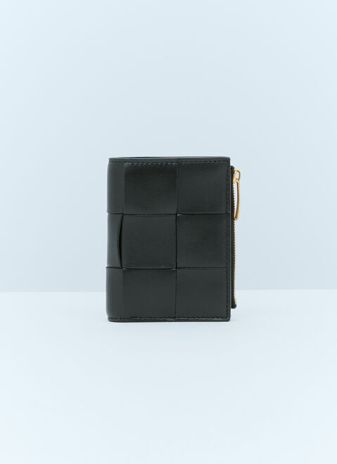 Saint Laurent Small Cassette Bi-Fold Zip Wallet Black sla0254080