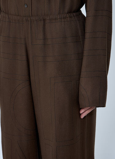 TOTEME Monogram Pants Dark Brown tot0263026