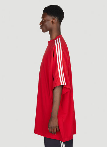 Balenciaga x adidas 로고 프린트 티셔츠 레드 axb0151013