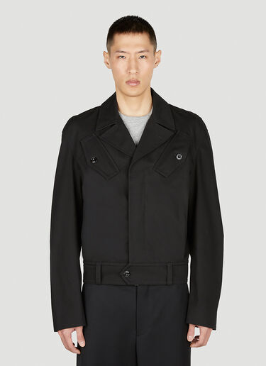 Alexander McQueen Military Cropped Bomber Jacket Black amq0152006