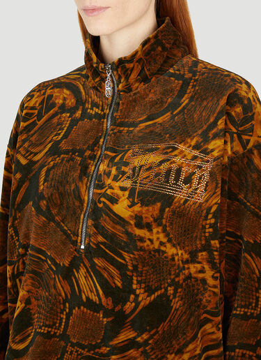 Aries x Juicy Couture Psysnake Half Zip Sweatshirt Brown ajy0352001