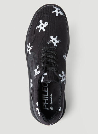 Phileo Basalt White Flower Lace-Ups Black phi0152003