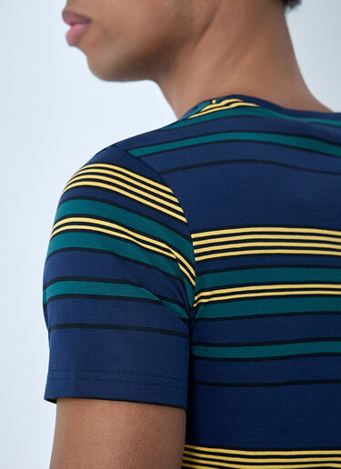 Miu Miu Striped Cotton Jersey T-Shirt Blue miu0164008