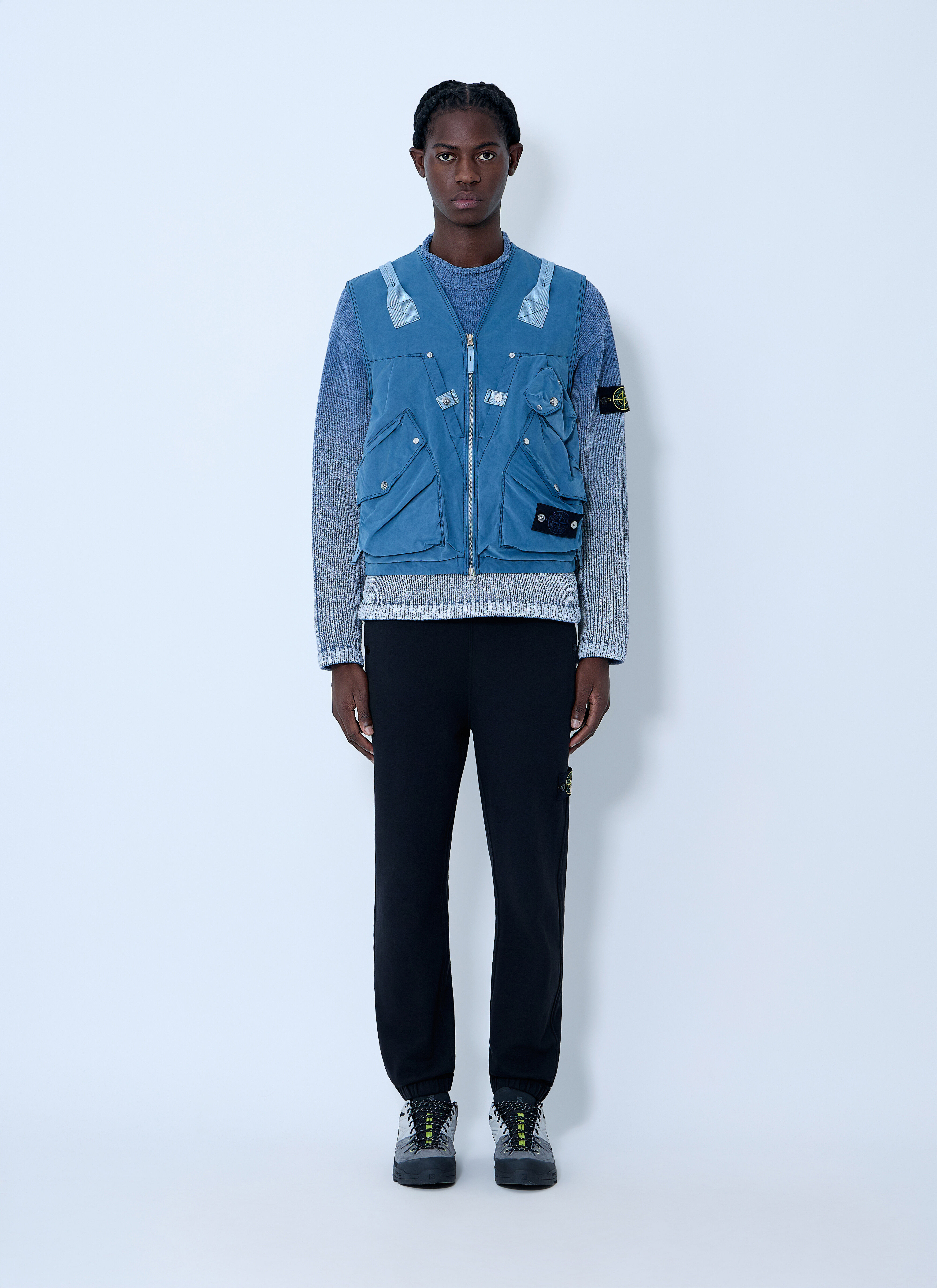 Stone Island Men's' Denim Multi-Pocket Vest in Denim | LN-CC®