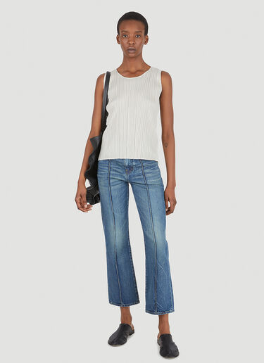 스쿠프 넥 탑 Pleats Please Issey Miyake 스쿠프 넥 탑 그레이 plp0246018