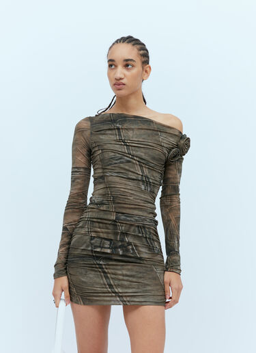Blumarine 개더 미디 드레스 그린 blm0254002