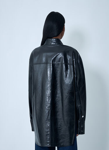 Sportmax Leather Overshirt Jacket Black spx0262012