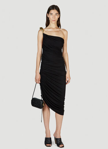 Draped One Shoulder Dress Bottega Veneta Draped One Shoulder Dress Black bov0251105