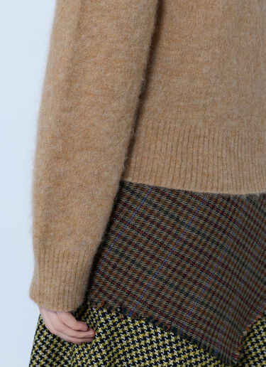 LN-CC® - GANNI: Brushed Alpaca Teddy Sweater - Camel GANNI Brushed Alpaca Teddy Sweater Camel gan0266032