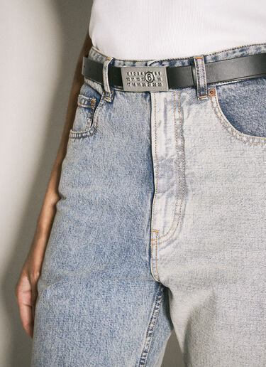 MM6 Maison Margiela 徽标铭牌腰带 黑色 mmm0257014