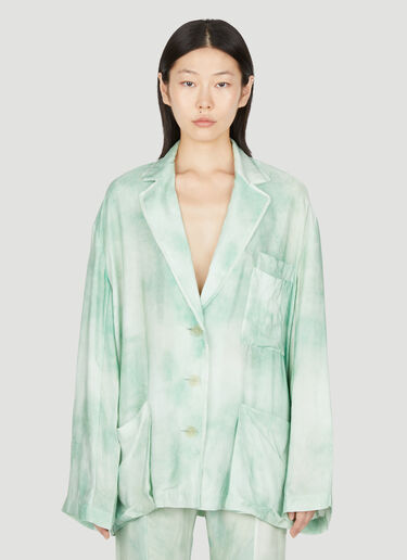 Acne Studios Marbel Print Oversized Pyjamas Shirt Green acn0254028