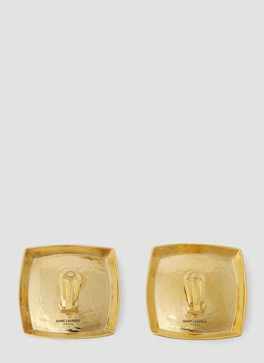 Saint Laurent Curvy Square Earrings Gold sla0252096