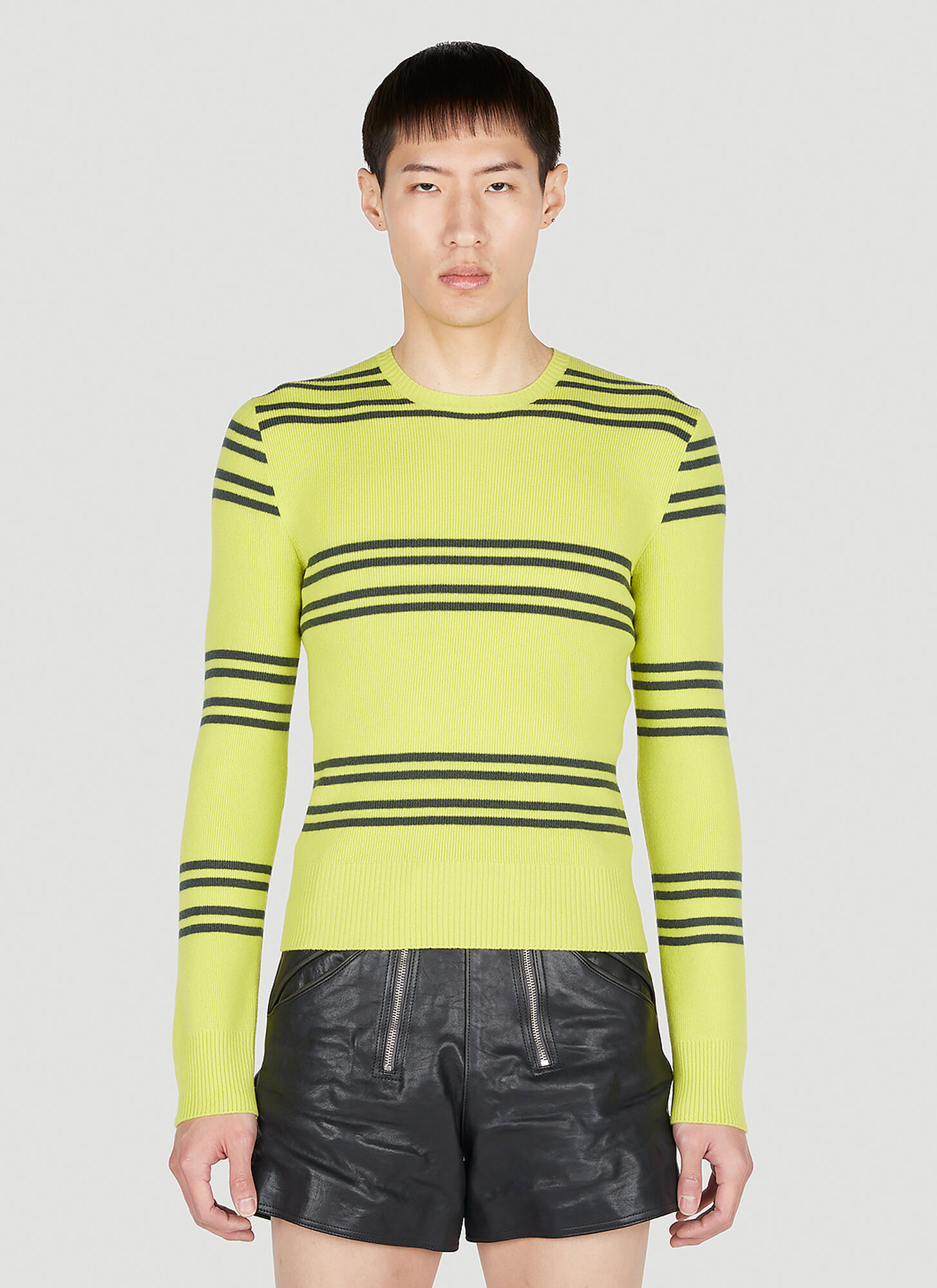Prada Stripe Sweater In Green