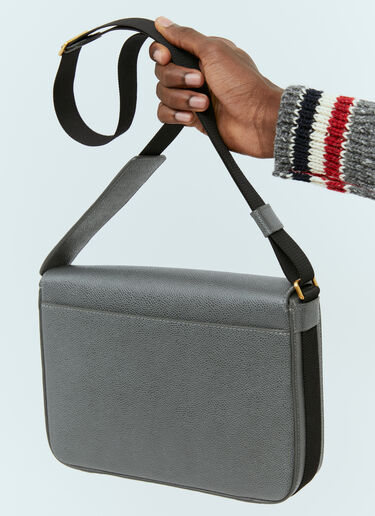 Thom Browne Reporter Leather Crossbody Bag Grey thb0154009