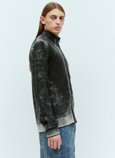Diesel K-Arini Zip-Up Knit Sweater Black dsl0157020