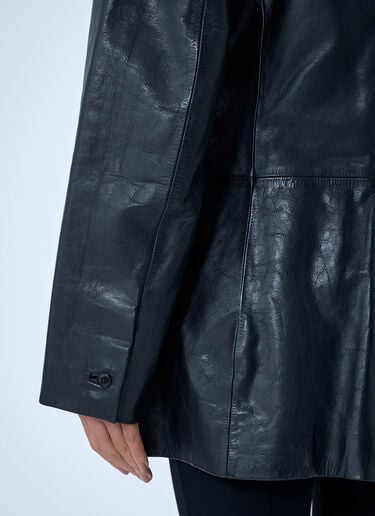 Alexander Wang Leather Single-Breasted Blazer Black awg0263011