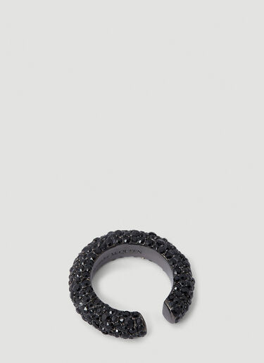 Alexander McQueen Embellished Ear Cuff Black amq0250008