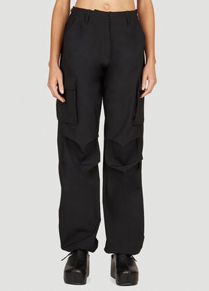 Space Available Tailored Wide Leg Cargo Pants Black spa0354016