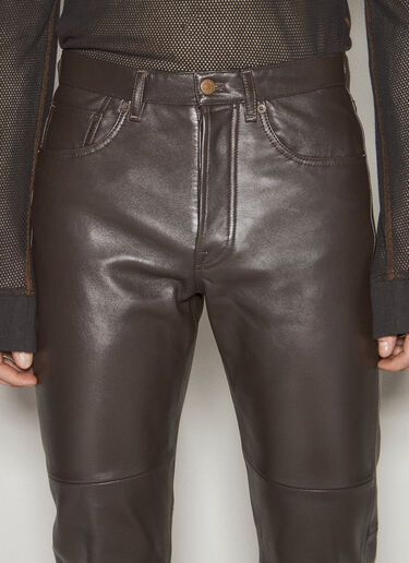 Honey Fucking Dijon x Acne Studios Leather Pants Brown hdj0154006