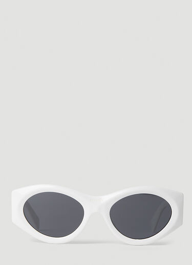 Prada Geometric Oval Frame Sunglasses White lpr0251011