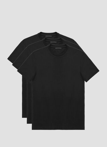 Prada Pack of Three T-Shirts Black pra0135017