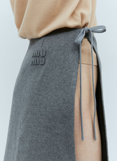Velour Midi Skirt Miu Miu Velour Midi Skirt Grey miu0254079