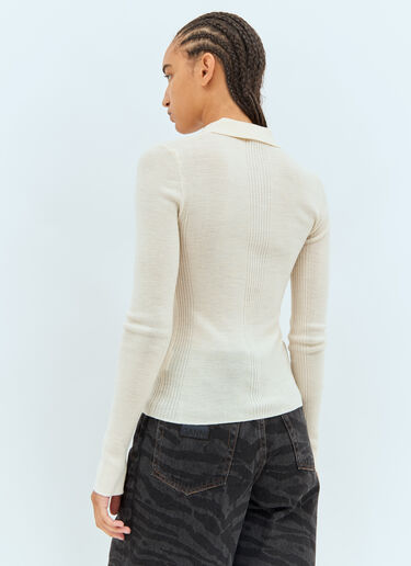 Ganni 羊毛 Polo 衫  米色 gan0258001