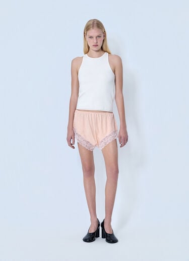 LN-CC® - Chloé: Lace Trim Jersey Shorts - Pink Chloé Lace Trim Jersey Shorts Pink chl0264020