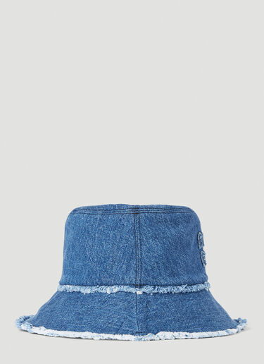 Miu Miu Logo Patch Denim Bucket Hat Blue miu0252051