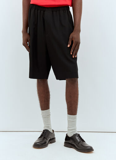The Row Bedimi Wool Shorts Black row0157004