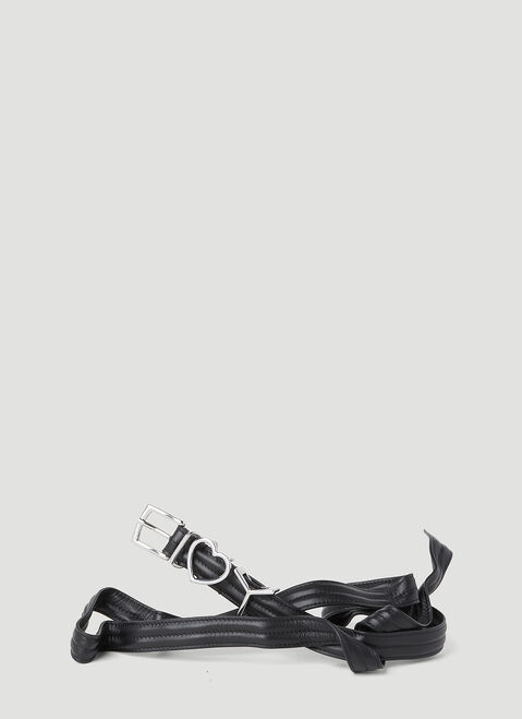 Alexander McQueen Wire Y Heart Belt Black amq0251017