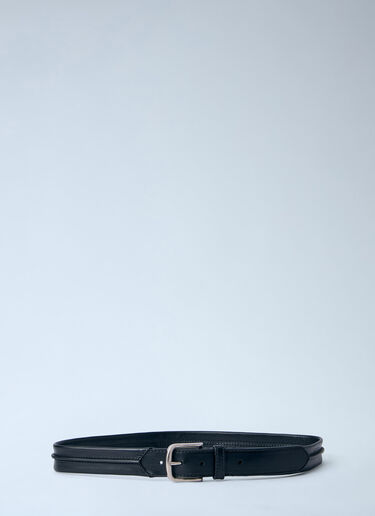 Dries Van Noten エンボス加工シームレザーベルト ブラック dvn0163037