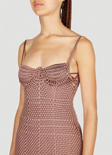 Isa Boulder Braided Dress Brown isa0251007