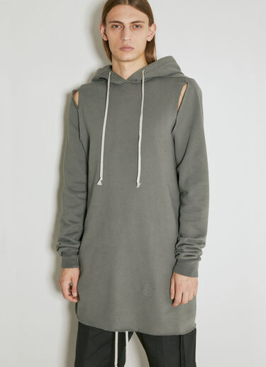 Rick Owens DRKSHDW Distressed Hooded Sweatshirt Grey drk0154006