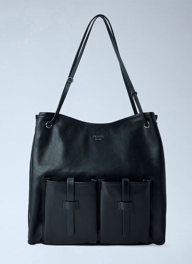 LN-CC® - Prada: Leather Large Route Tote Bag - Black Prada Leather Large Route Tote Bag Black pra0264401
