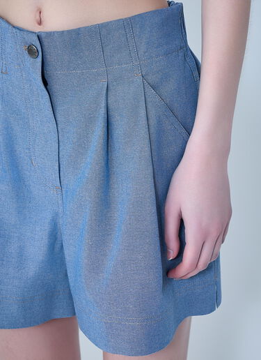 Moncler Grenoble High-Waisted Pleated Shorts Blue mog0264005